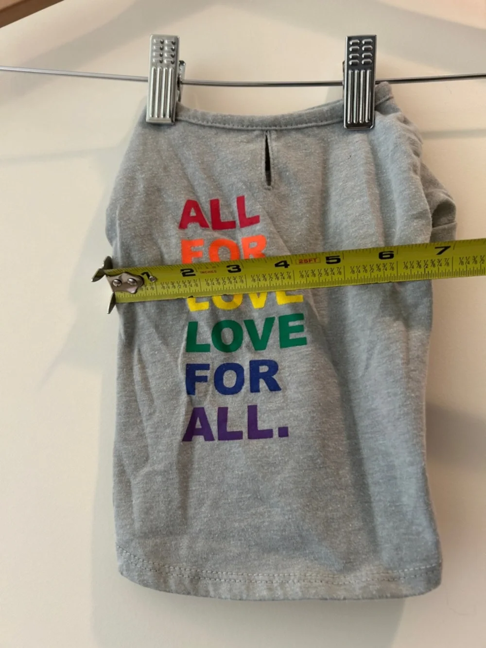 Unbranded Dog Pet Tee T-Shirt Rainbow 'All For Love Love For All”Graphic size XS